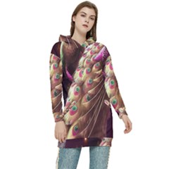 Peacock Dream, Fantasy, Flower, Girly, Peacocks, Pretty Women s Long Oversized Pullover Hoodie