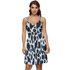Black And White Cow Print 10 Cow Print, Hd Wallpaper V-neck Pocket Summer Dress 