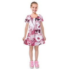 Ahegao Pink, Anime, Girl, Girlface, Girls, Pattern, White, Hd Kids  Short Sleeve Velvet Dress