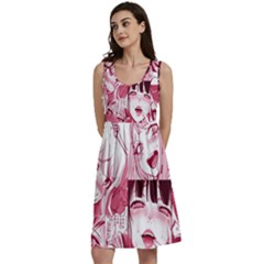 Ahegao Pink, Anime, Girl, Girlface, Girls, Pattern, White, Hd Classic Skater Dress