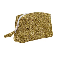 Gold Glittering Background Gold Glitter Texture, Close-up Wristlet Pouch Bag (medium) by nateshop