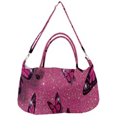 Butterfly, Girl, Pink, Wallpaper Removable Strap Handbag by nateshop