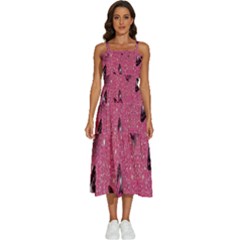 Butterfly, Girl, Pink, Wallpaper Sleeveless Shoulder Straps Boho Dress