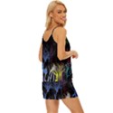 Art Design Graphic Neon Tree artwork V-Neck Satin Pajamas Set View3