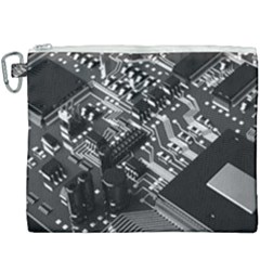 Black And Gray Circuit Board Computer Microchip Digital Art Canvas Cosmetic Bag (xxxl) by Bedest