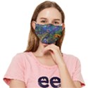 Multicolored Abstract Painting Artwork Psychedelic Colorful Fitted Cloth Face Mask (Adult) View1