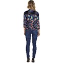 Psychedelic Colorful Abstract Trippy Fractal Women s Casual 3/4 Sleeve Spring Jacket View4