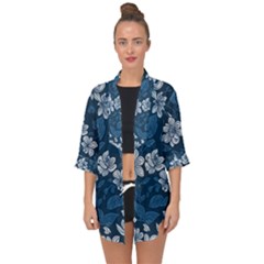 Pattern Flower Nature Open Front Chiffon Kimono