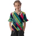 Abstract Geometric Design Pattern Kids  V-Neck Horn Sleeve Blouse View1