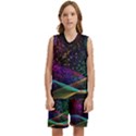 Particles Waves Line Multicoloured Kids  Basketball Mesh Set View1