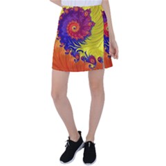 Fractal Spiral Bright Colors Tennis Skirt