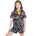 Multicolored Abstract Painting Colorful Kids  T-Shirt And Sports Shorts Set View1