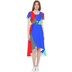 Abstract Circles, Art, Colorful, Colors, Desenho, Modern High Low Boho Dress