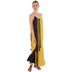 Abstract Design, Minimal, Abstract, Black, Desenho, Flat Cami Maxi Ruffle Chiffon Dress