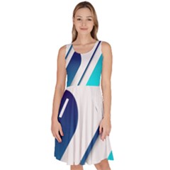 Abstract, Desenho, Flat, Google, Material Knee Length Skater Dress With Pockets