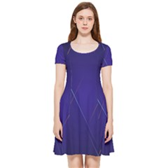 Blue Abstraction Background, Material Design, Paper Inside Out Cap Sleeve Dress