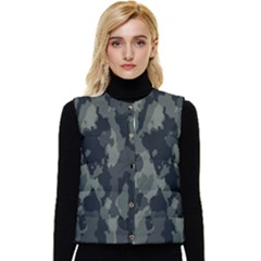 Comouflage,army Women s Button Up Puffer Vest