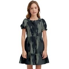 Comouflage,army Kids  Puff Sleeved Dress