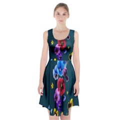 Falling Flowers, Art, Coffee Cup, Colorful, Creative, Cup Racerback Midi Dress