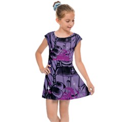 Fingerprint Astro, Amoled, Astronaut, Black, Dark, Oled Kids  Cap Sleeve Dress