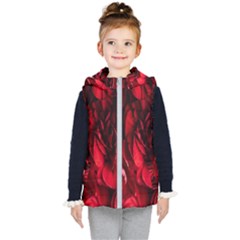 Followers,maroon,rose,roses Kids  Hooded Puffer Vest