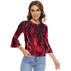 Followers,maroon,rose,roses Bell Sleeve Top