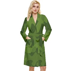 Green Camouflage, Camouflage Backgrounds, Green Fabric Long Sleeve Velvet Robe