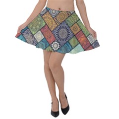 Mandala Pattern Abstract , Mandala, Pattern, Abstract Velvet Skater Skirt