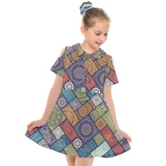 Mandala Pattern Abstract , Mandala, Pattern, Abstract Kids  Short Sleeve Shirt Dress