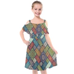 Mandala Pattern Abstract , Mandala, Pattern, Abstract Kids  Cut Out Shoulders Chiffon Dress