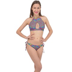 Mandala, Pattern, Abstraction, Colorful, Hd Phone Cross Front Halter Bikini Set