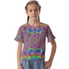 Mandala, Pattern, Abstraction, Colorful, Hd Phone Kids  Cuff Sleeve Scrunch Bottom T-shirt