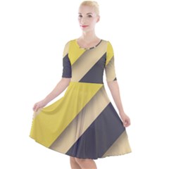Minimalist, Abstract, Android, Background, Desenho Quarter Sleeve A-line Dress