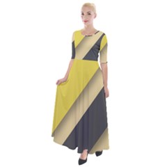 Minimalist, Abstract, Android, Background, Desenho Half Sleeves Maxi Dress