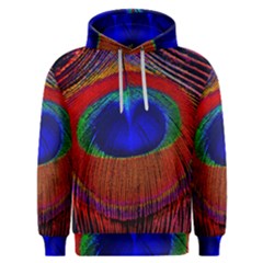 Peacock-feathers,blue 1 Men s Overhead Hoodie