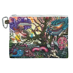 Psychedelic Funky Trippy Canvas Cosmetic Bag (xl) by Sarkoni