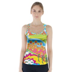Vintage 1960s Psychedelic Racer Back Sports Top