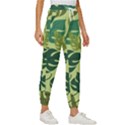 Seamless Pattern Of Monstera Leaves For The Tropical Plant Background Women s Cropped Drawstring Pants View3