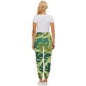 Seamless Pattern Of Monstera Leaves For The Tropical Plant Background Women s Cropped Drawstring Pants View4