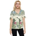Playful Cactus Desert Landscape Illustrated Seamless Pattern Bow Sleeve Button Up Top View1