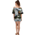 Canvas Oil Painting Two Peacock Off Shoulder Short Sleeve Top View2