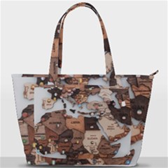 3d Vintage World Map Back Pocket Shoulder Bag 