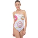 Vector Donut Seamless Pattern Classic One Shoulder Swimsuit View1