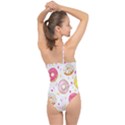 Vector Donut Seamless Pattern Classic One Shoulder Swimsuit View2