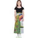 Peacock Art Kids  Flared Maxi Skirt View1