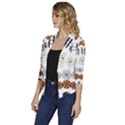 Halloween Holidays Women s Draped Front 3/4 Sleeve Shawl Collar Jacket View2