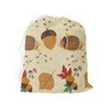 Leaves Foliage Acorns Barrel Drawstring Pouch (XL) View2