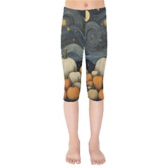 Pumpkin Halloween Kids  Capri Leggings 