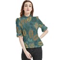 Leaves Pattern Texture Plant Frill Neck Blouse View1