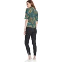 Leaves Pattern Texture Plant Frill Neck Blouse View2